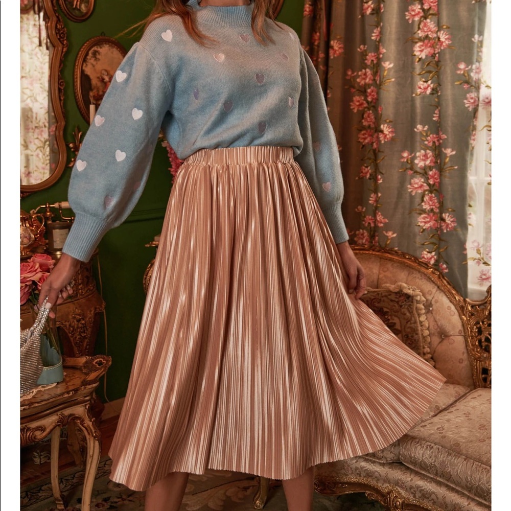 NWT ALL That Glimmers Pleated MIDI Skirt